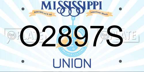 O2897S Mississippi License Plate