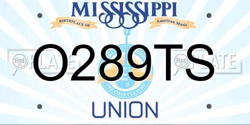 O289TS Mississippi License Plate