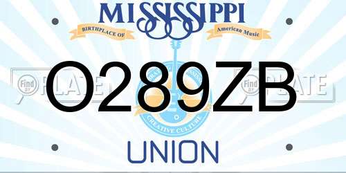 O289ZB Mississippi License Plate
