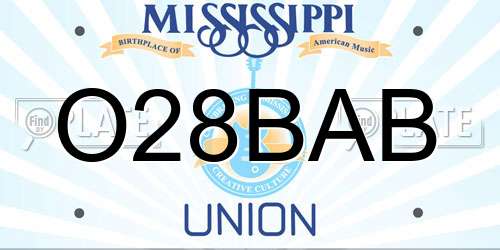 O28BAB Mississippi License Plate