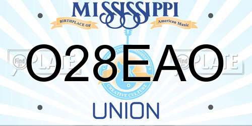 O28EAO Mississippi License Plate