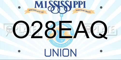 O28EAQ Mississippi License Plate