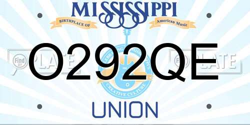 O292QE Mississippi License Plate