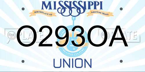 O293OA Mississippi License Plate