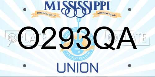 O293QA Mississippi License Plate