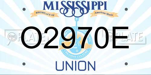 O2970E Mississippi License Plate