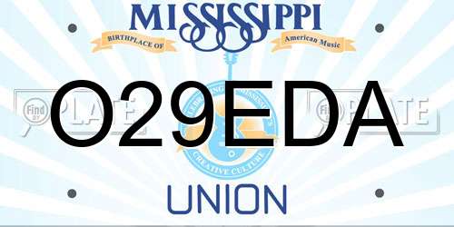 O29EDA Mississippi License Plate