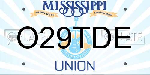 O29TDE Mississippi License Plate