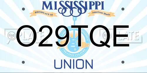 O29TQE Mississippi License Plate