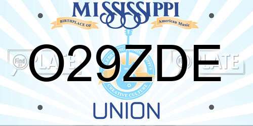 O29ZDE Mississippi License Plate
