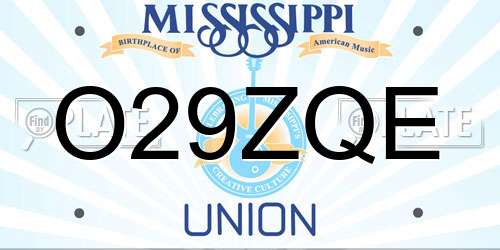 O29ZQE Mississippi License Plate