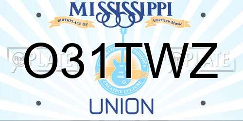 O31TWZ Mississippi License Plate