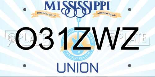O31ZWZ Mississippi License Plate