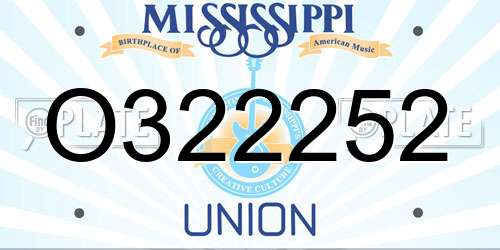 O322252 Mississippi License Plate