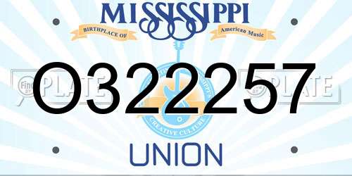 O322257 Mississippi License Plate