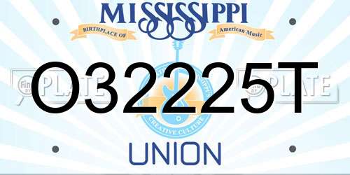 O32225T Mississippi License Plate