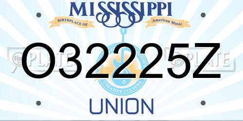 O32225Z Mississippi License Plate