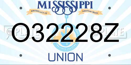 O32228Z Mississippi License Plate