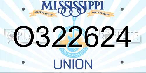 O322624 Mississippi License Plate