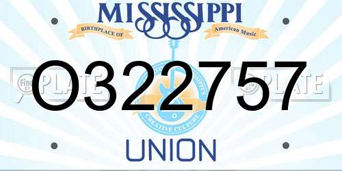 O322757 Mississippi License Plate