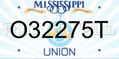 O32275T Mississippi License Plate