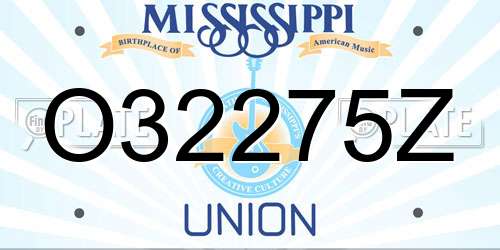 O32275Z Mississippi License Plate