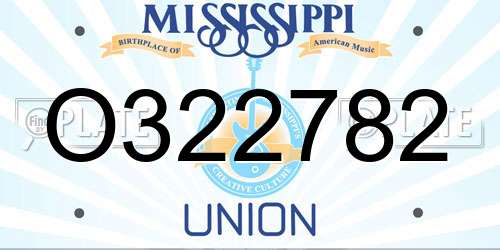 O322782 Mississippi License Plate