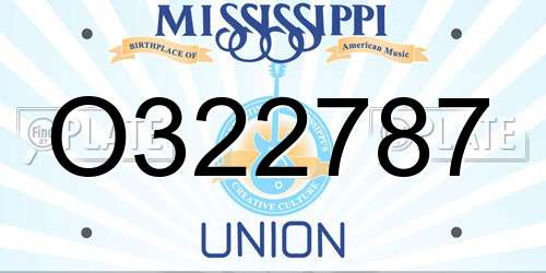 O322787 Mississippi License Plate