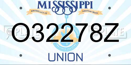 O32278Z Mississippi License Plate