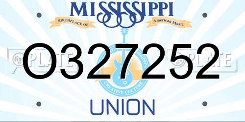 O327252 Mississippi License Plate
