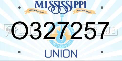 O327257 Mississippi License Plate