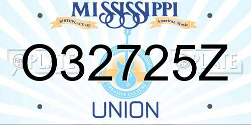 O32725Z Mississippi License Plate