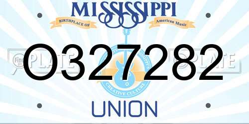 O327282 Mississippi License Plate