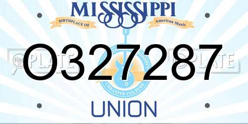 O327287 Mississippi License Plate