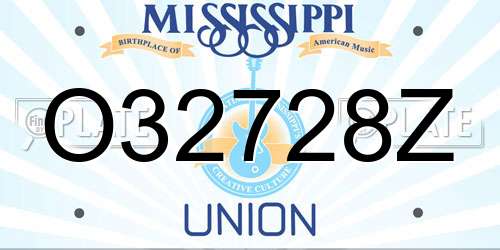 O32728Z Mississippi License Plate