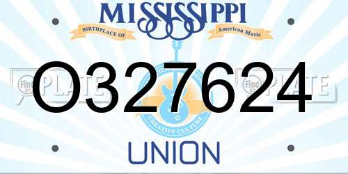 O327624 Mississippi License Plate