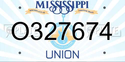 O327674 Mississippi License Plate