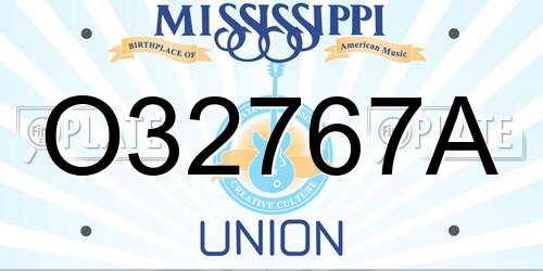 O32767A Mississippi License Plate