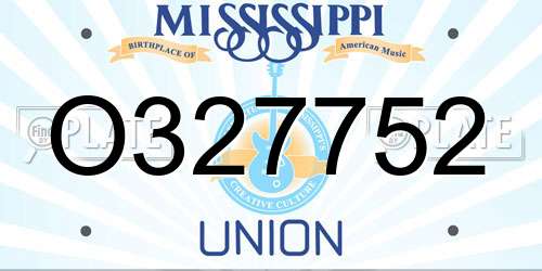 O327752 Mississippi License Plate