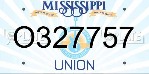O327757 Mississippi License Plate