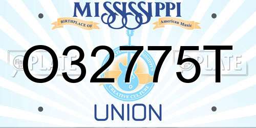 O32775T Mississippi License Plate