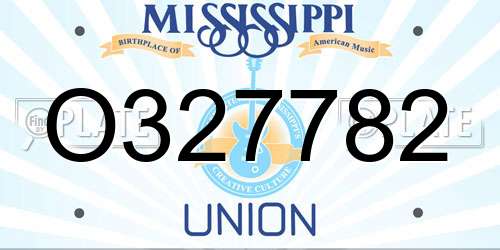 O327782 Mississippi License Plate