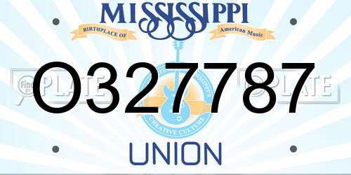 O327787 Mississippi License Plate
