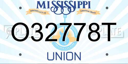 O32778T Mississippi License Plate