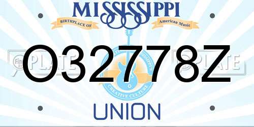 O32778Z Mississippi License Plate