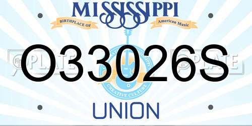 O33026S Mississippi License Plate