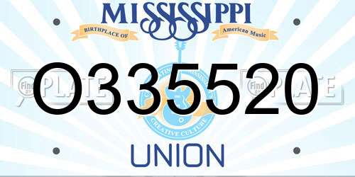 O335520 Mississippi License Plate