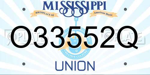 O33552Q Mississippi License Plate