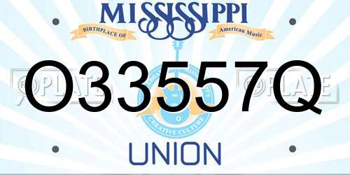 O33557Q Mississippi License Plate