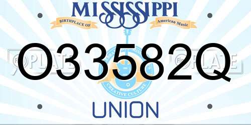 O33582Q Mississippi License Plate